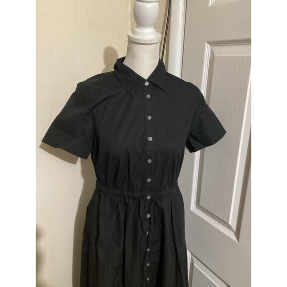 J Crew Dress Womens Petite 00P Short Sleeve Button Down Midi Pockets - Picture 3 of 7
